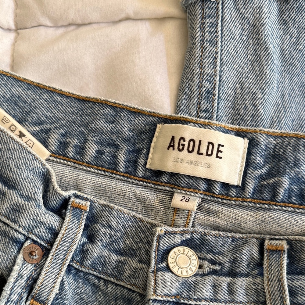 Agolde Cherie High Rise Straight Jeans in Merit Light Wash Denims Jeans Size 26 - Picture 2 of 7